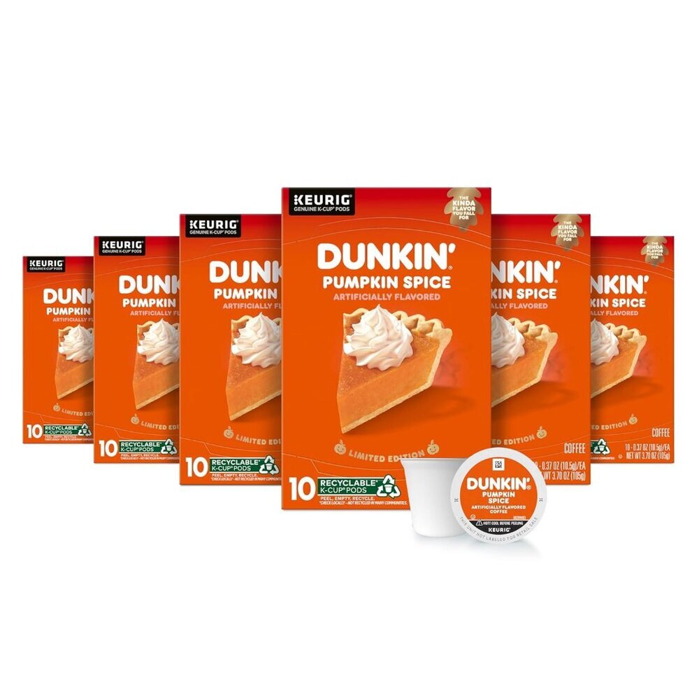 Dunkin’ Pumpkin Spice Coffee, Limited Edition Fall Coffee, K Cup Pods, 10 Count